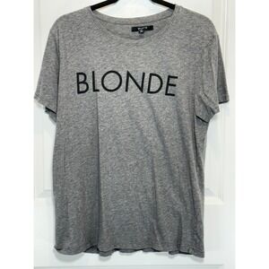Brunette The Label BLONDE Graphic T Shirt Gray Small Medium Top